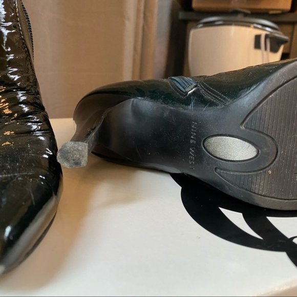 Nine West Ankle Boots in Dark Green Patent Leather - Picture 9 of 10